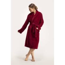 Bademantel Damen Pellevävare Velour bourgogne