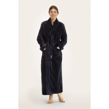 Bademantel Damen Torekov von Pelle Vävare in navy extra lang