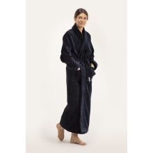 Bademantel Damen Torekov von Pelle Vävare in navy extra lang