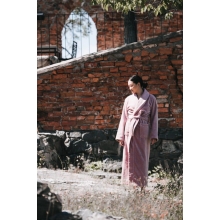 Bademantel Damen Torekov von Pelle Vävare in dusty pink extra lang
