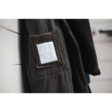 Bademantel Winston für Herren von Pellevävare Velour Blue Brown