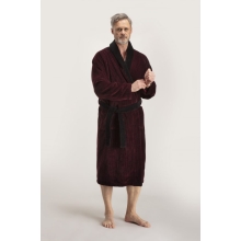 Bademantel Winston für Herren von Pellevävare Velour weinrot