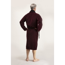 Bademantel Winston für Herren von Pellevävare Velour weinrot