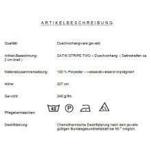 Duschvorhang Textil Stripe Satin, alle Größen alle Sondermaße