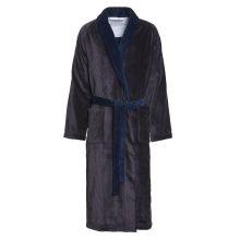 Bademantel Winston für Herren von Pellevävare Velour Blue Brown