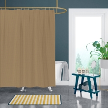Schwerer Textil Duschvorhang Sunset aus 100% Polypropylen in Camel Maßanfertigung schwer entflammbar