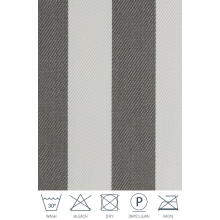 Schwerer Textil Duschvorhangstoff Sunset Stripes aus 100% Polypropylen in grau gestreift Meterware schwer entflammbar