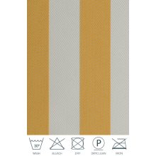 Schwerer Textil Duschvorhang Sunset Stripes aus 100% Polypropylen in gelb gestreift Maßanfertigung schwer entflammbar