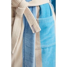 Bademantel Damen Viken von Pelle Vävare in blau weiss