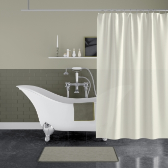 Textil Duschvorhang Blanco mit Anti-Schimmel Beschichtung, beige