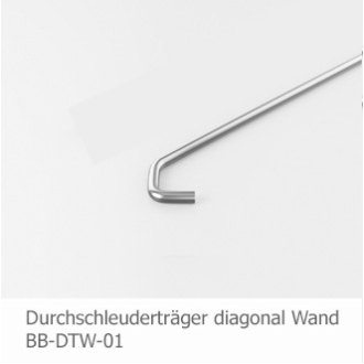 Diagonaler Durchschleuderträger für Duschvorhangstange Edelstahl