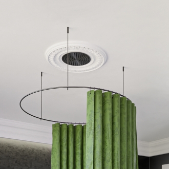 Duschvorhangstange Edelstahl matt 10 mm, Vollkreis von Burschberg für die Badewanne