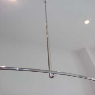 Duschvorhangstange Edelstahl 10 mm, Rechteckig von Burschberg für die Badewanne