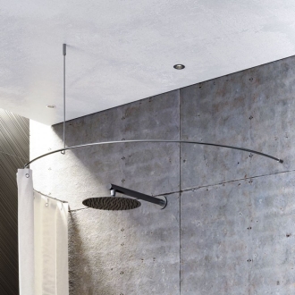 Duschvorhangstange für Badewanne Edelstahl 10mm von Burschberg gebogen im Halbkreis