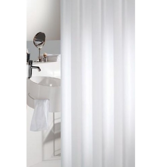 Textil Duschvorhangstoff Metallic Optik white Meterware 150cm Breite