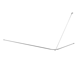 Duschvorhangstange für Badewanne von Burschberg Edelstahl L-Form 10mm 170x75 cm mit Diagonaler Wandabhängung