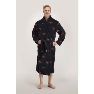 Bademantel Herren Glösa-Elch von Pelle Vävare in blau