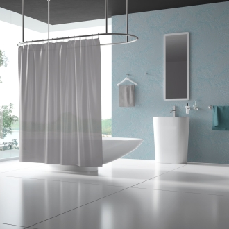 Duschvorhang Textil Premium Wave Trevira CS, schwer entflammbar