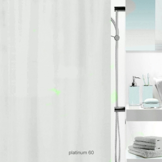 Textil Duschvorhangstoff Metallic Optik Platinum Meterware 150cm Breite