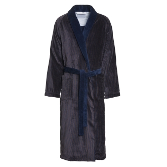 Bademantel Winston für Herren von Pellevävare Velour Blue Brown