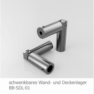 Schwenkbares Deckenlager für Duschvorhangstange Edelstahl