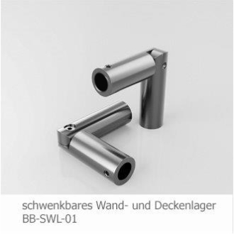 Schwenkbares Wandlager für Duschvorhangstange Edelstahl