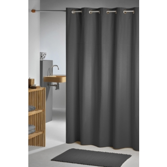 Duschvorhang Baumwolle, Polyester, Coloris anthrazit, 180x200cm