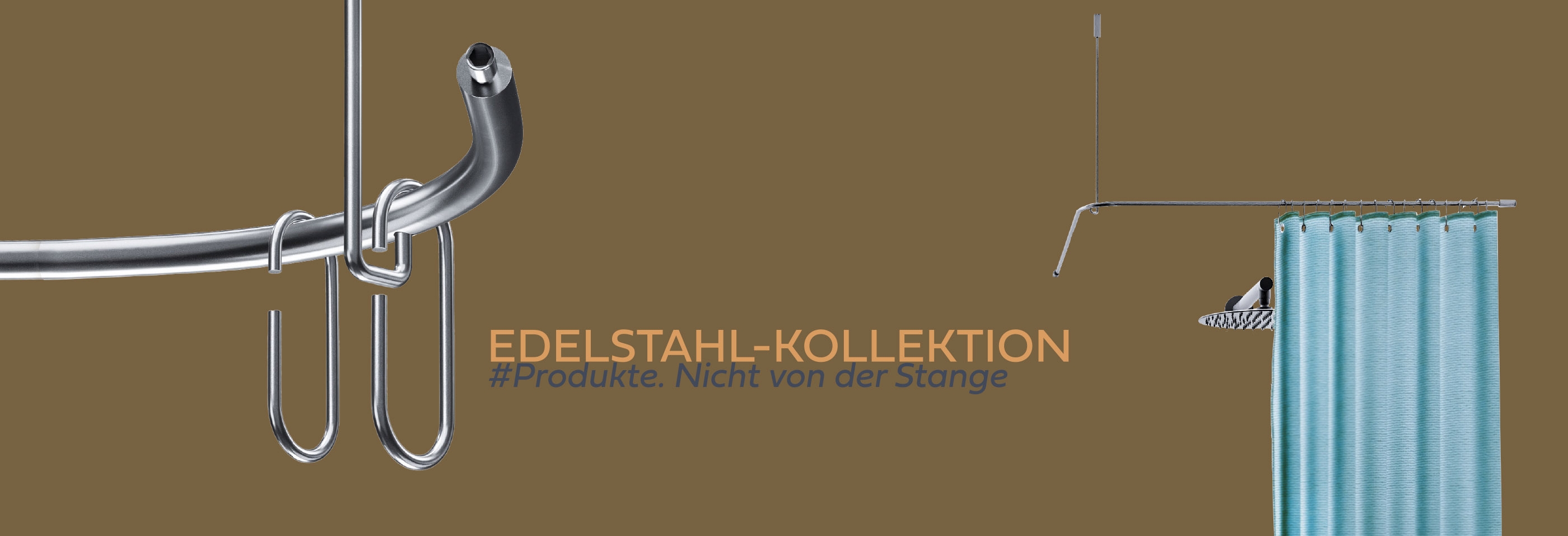 Edelstahl Duschvorhangstangen